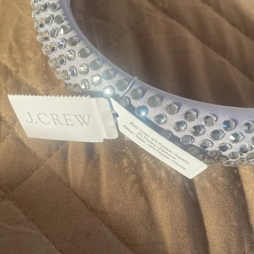 J.Crew silver mirror Rhinestone-studded headband  display picture 3